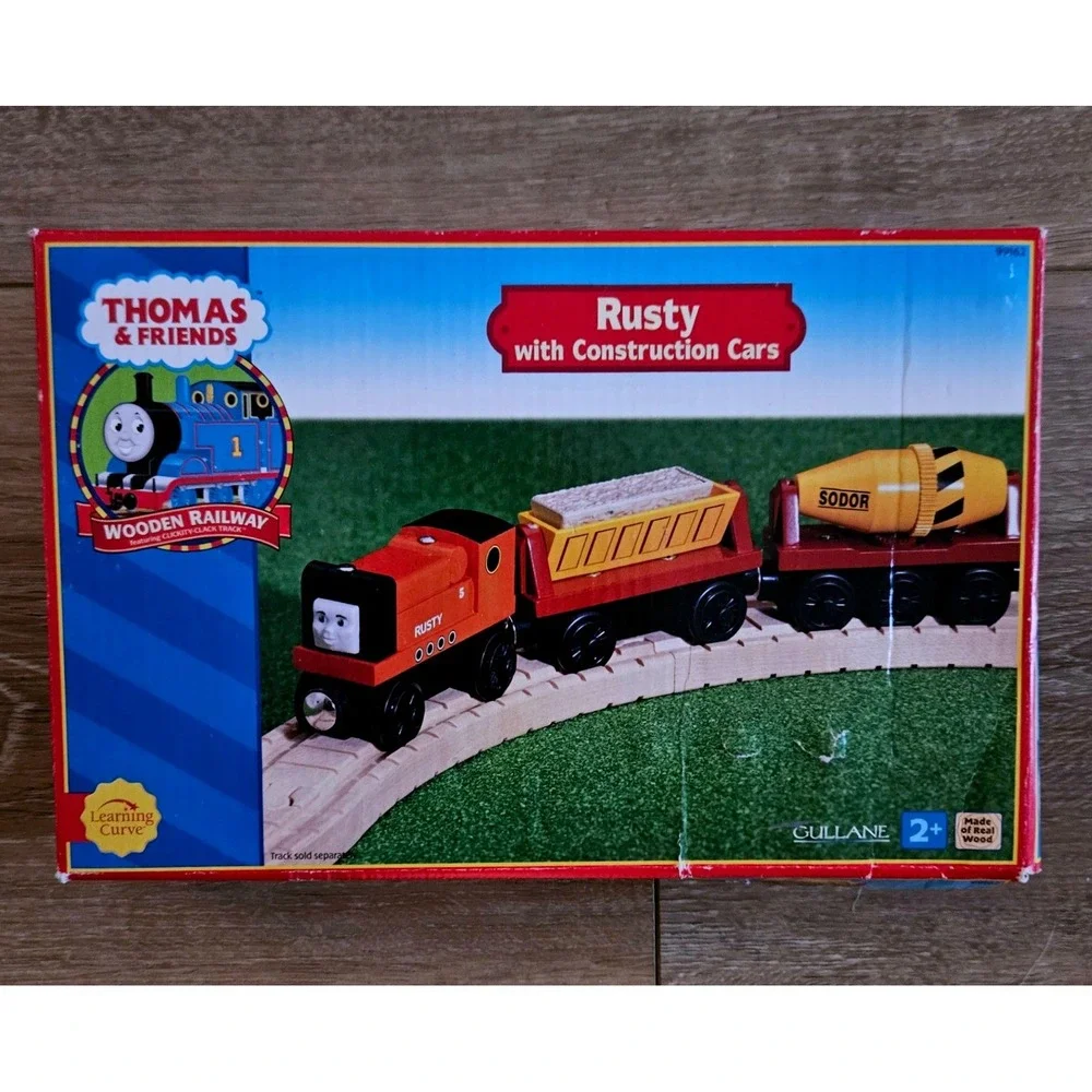 Thomas Wooden Railway Rusty with Construction Cars Train Set NIB‎ 99162 Vintage